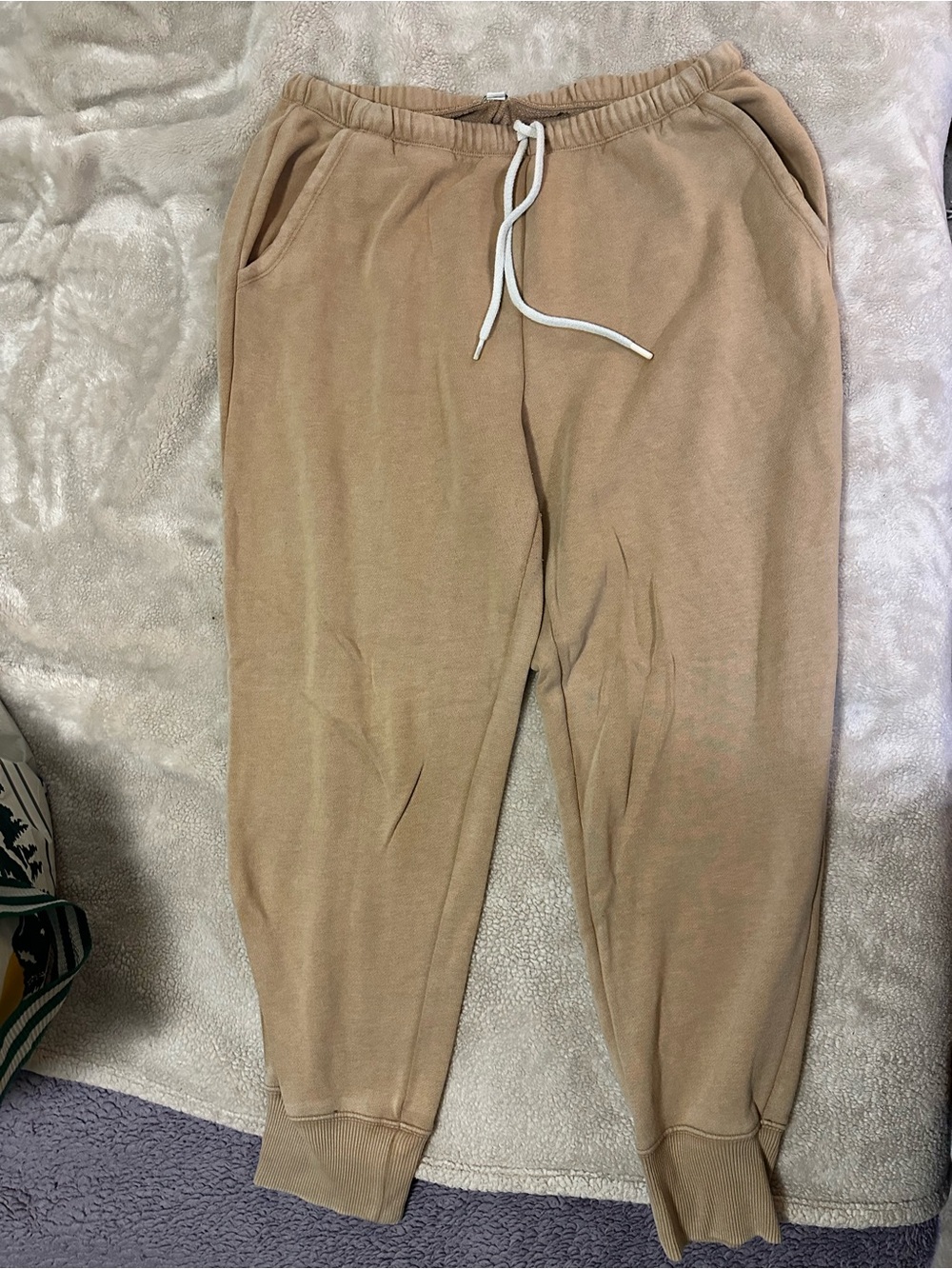 aerie Tan Drawstring Joggers